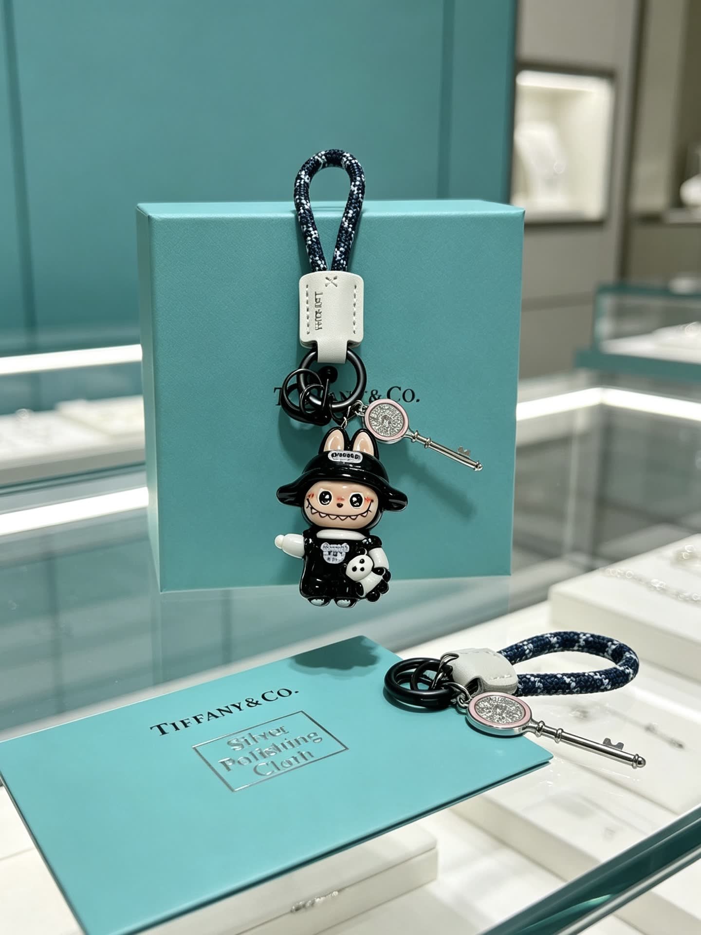 Tiffany & Co. Silver Polishing Cloth with Keychain